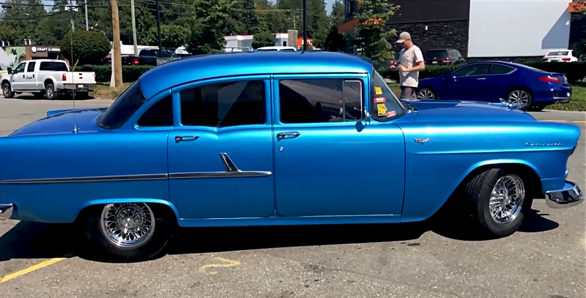 Blue 1955 Chevrolet Streetrod Restoration